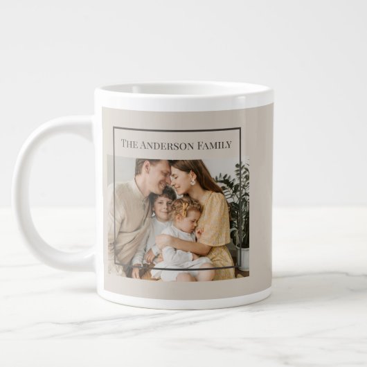 Personalized Family Photo | Custom Family Name  Grote Koffiekop (Links)