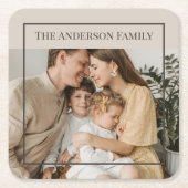 Personalized Family Photo | Custom Family Name  Kartonnen Onderzetters (Voorkant)