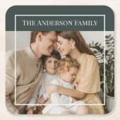 Personalized Family Photo | Custom Family Name  Kartonnen Onderzetters (Voorkant)
