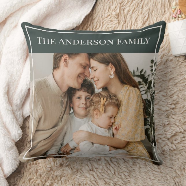 Personalized Family Photo | Custom Family Name  Kussen (Deken)