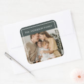 Personalized Family Photo | Custom Family Name  Vierkante Sticker (Envelop)