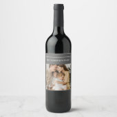 Personalized Family Photo | Custom Family Name Wijn Etiket (Voorkant)