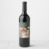 Personalized Family Photo | Custom Family Name  Wijn Etiket (Voorkant)