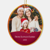 Personalized Family Photo & Merry Christmas Keramisch Ornament (Links)