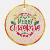 Personalized Family Photo & Merry Christmas Keramisch Ornament (Achterkant)