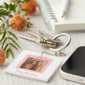 Personalized Family Photo Merry Christmas Keychain (Voorkant Rechts)