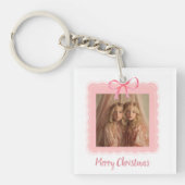 Personalized Family Photo Merry Christmas Keychain (voorkant)