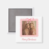 Personalized Family Photo Merry Christmas Magnet (Voorkant / Achterkant)