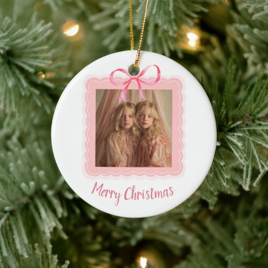Personalized Family Photo Merry Christmas Ornament (Boom)