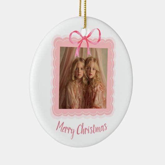 Personalized Family Photo Merry Christmas Ornament (Rechts)