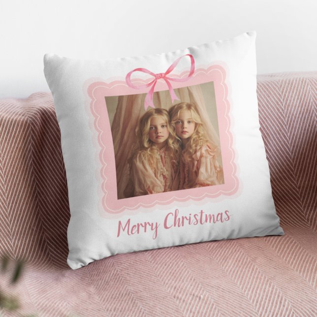 Personalized Family Photo Merry Christmas Pillow Kussen (Creator heeft geüpload)