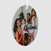 Personalized Family Photo Ornament with Dog (voorkant)