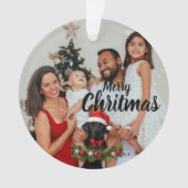 Personalized Family Photo Ornament with Dog (voorkant)