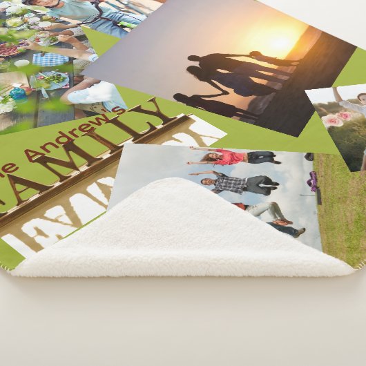 Personalized Family Photo Sherpa Blanket Deken (3/4)
