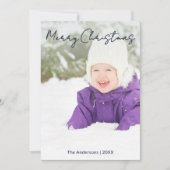 Personalized Family Photo Simple Minimalist Feestdagenkaart (Voorkant)