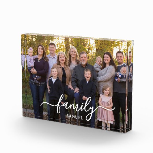 Personalized Family Photo Text Script Photo Block Fotoblokken (Rechts)