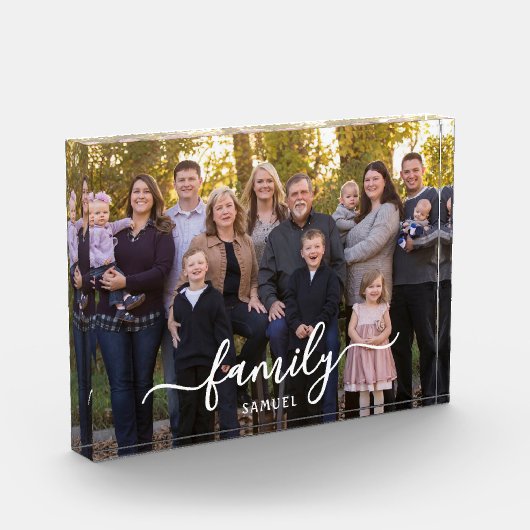 Personalized Family Photo Text Script Photo Block Fotoblokken (Links)