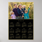 Personalized Family Photo Yearly 2026 Calendar Poster (Voorkant)
