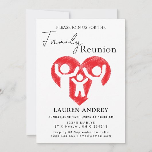 Personalized Family Reunion Party Invitation Kaart (Voorkant)