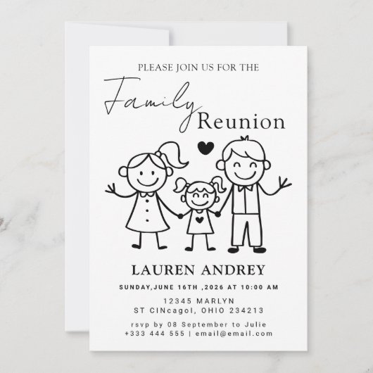 Personalized Family Reunion Party Invitation Kaart (Voorkant)