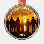 Personalized Family Reunion Photo 2025 Christmas Metalen Ornament (Voorkant)