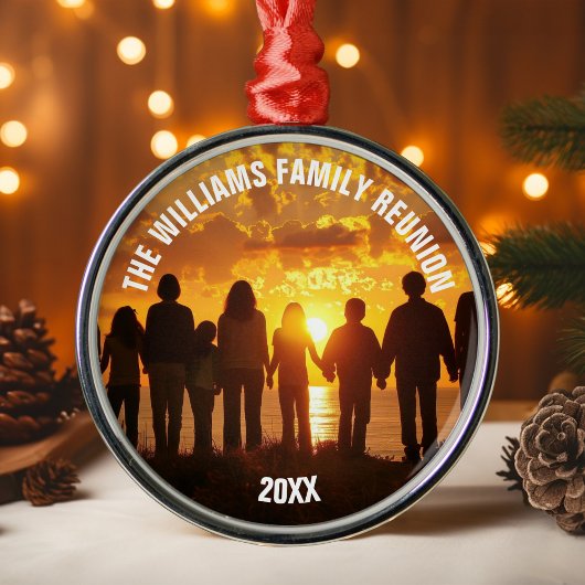 Personalized Family Reunion Photo 2025 Christmas Metalen Ornament