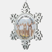Personalized Family Reunion Photo 2025 Tin Sneeuwvlok Ornament (Rechts)