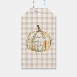 Personalized Family Thanksgiving Neutral Gingham  Cadeaulabel