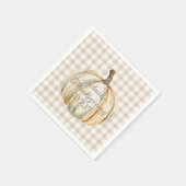 Personalized Family Thanksgiving Neutral Gingham Servet (Hoek)