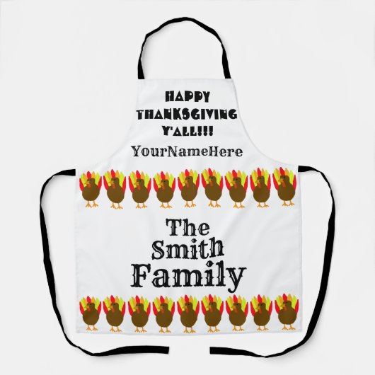 Personalized Family Thanksgiving Schort (Voorkant)