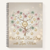 Personalized Family Tree Floral Notebook Notitieboek (Voorkant)