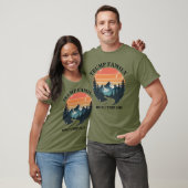 Personalized Family Trip Retro Mountain Sun T-shirt (Unisex)