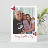 Personalized Family Valentine Photo Card Feestdagenkaart (Staand voorkant)