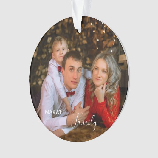 Personalized FamilyPhoto ChristmasAcrylic Ornament (voorkant)