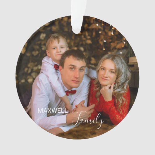 Personalized FamilyPhoto ChristmasAcrylic Ornament (voorkant)