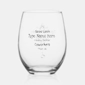 Personalized farewell Coworkers Wine Glass Wijnglas Zonder Voet (Voorkant)