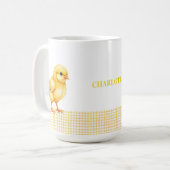 Personalized Farm Animal Mug – Cute Chick Design Koffiemok (Voorkant links)