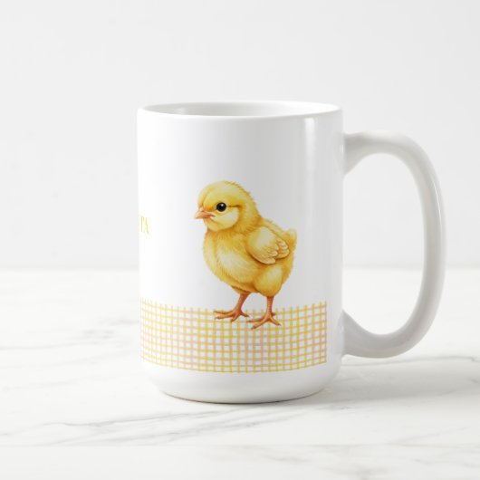 Personalized Farm Animal Mug – Cute Chick Design Koffiemok (Rechts)