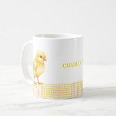Personalized Farm Animal Mug – Cute Chick Design Koffiemok (Voorkant links)