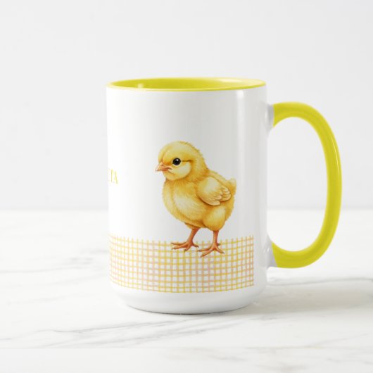 Personalized Farm Animal Mug – Cute Chick Design Mok (Rechts)
