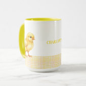 Personalized Farm Animal Mug – Cute Chick Design Mok (Voorkant links)
