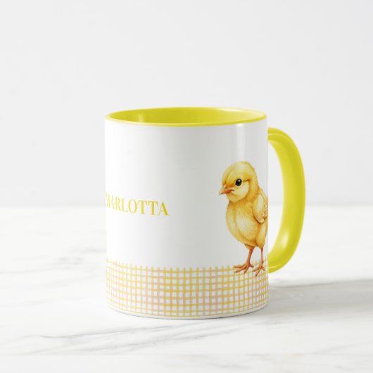 Personalized Farm Animal Mug – Cute Chick Design Mok (Voorkant rechts)