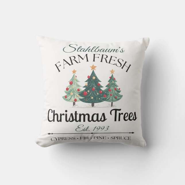 Personalized Farm Fresh Christmas Trees Buitenkussen (Voorkant)