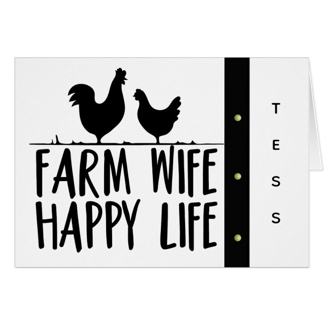 Personalized Farm Wife Happy Life Design (Voorkant Horizontaal)