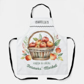 Personalized Farmers Market Rustic Apples Kitchen Schort (Voorkant)