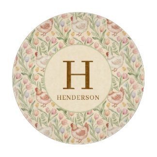 Personalized Farmhouse Monogram Glass Board Snijplank