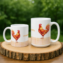Personalized Farmhouse Rooster Name Mug Koffiemok