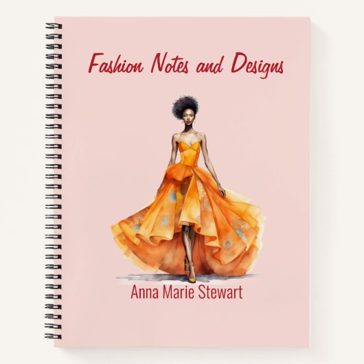 Personalized Fashion Sketch Book Notitieboek (Voorkant)
