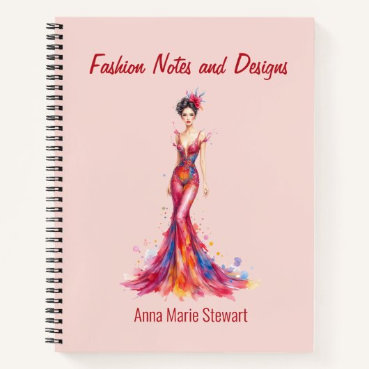 Personalized Fashion Sketch Book Notitieboek (Voorkant)