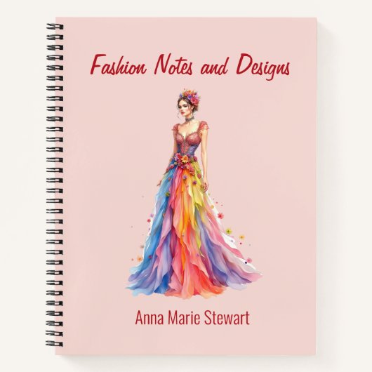 Personalized Fashion Sketch Book Notitieboek (Voorkant)
